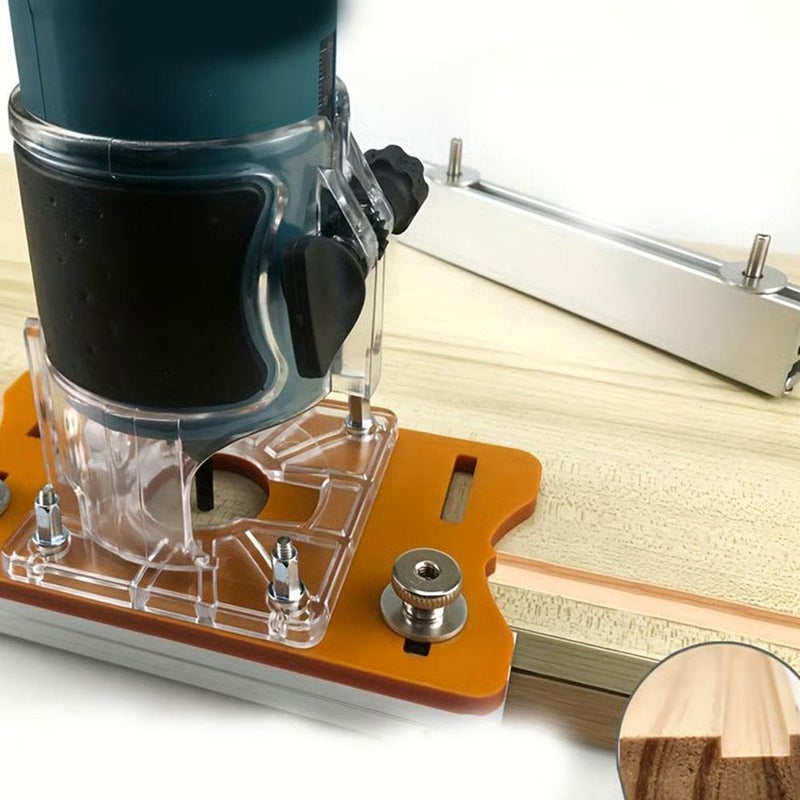 2-in-1 Woodworking Trimmer Slotting Auxiliary Positioning Bracket, Wood Trimmer Router Base Aluminum Alloy Base, Height Precision Tool for Projects for DIY Carpentry (Plate) - Image 2